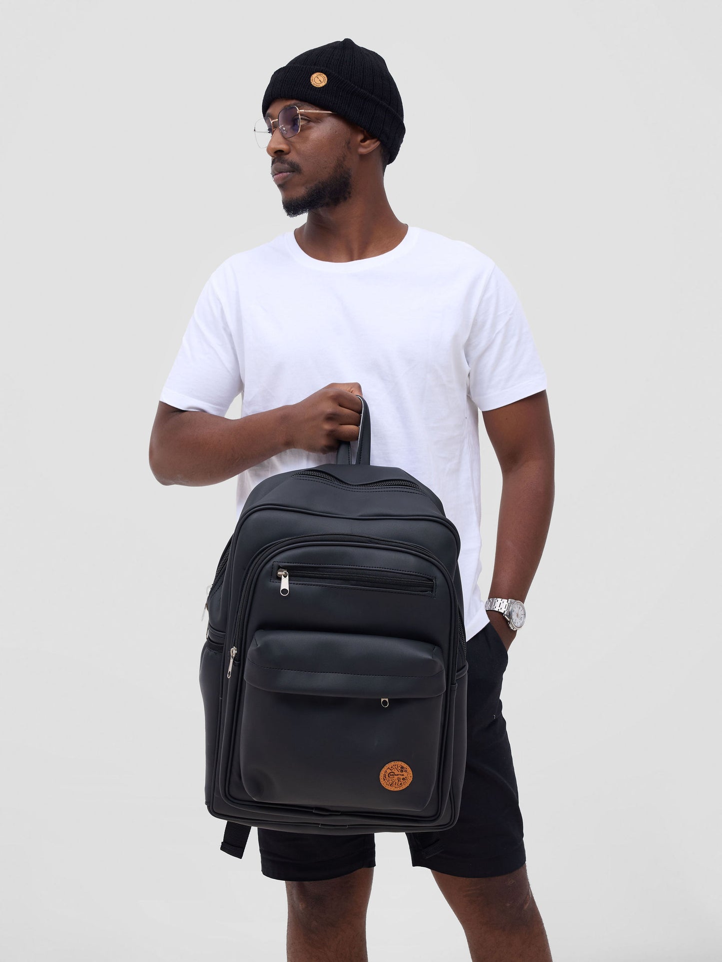 The Motion Series I – Double Front Patch Pocket Backpack (Black)