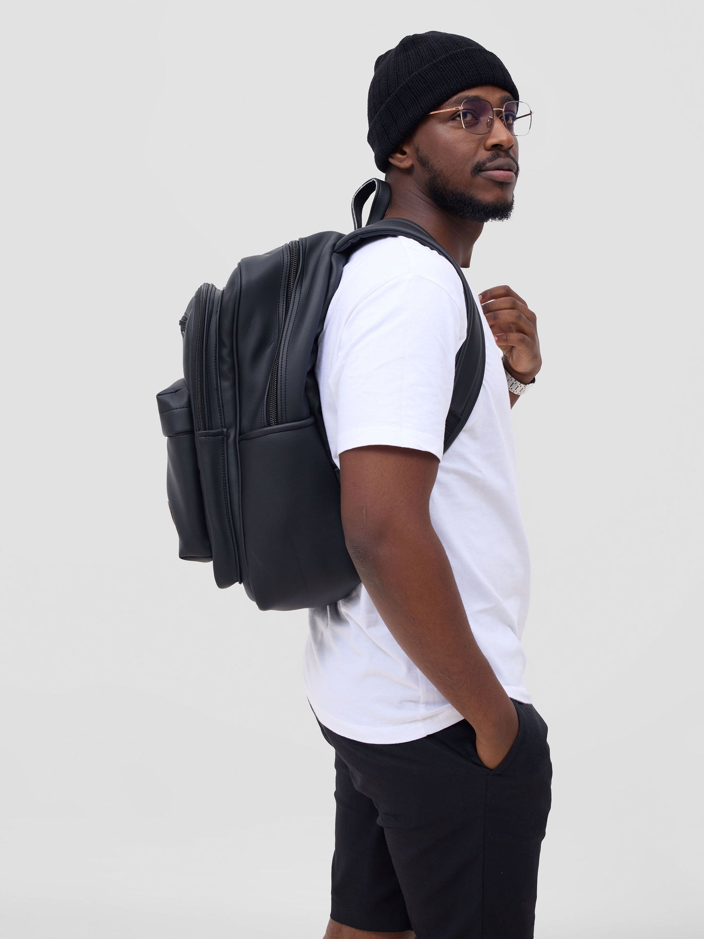 The Motion Series I – Slide Front Pocket Backpack (Black)